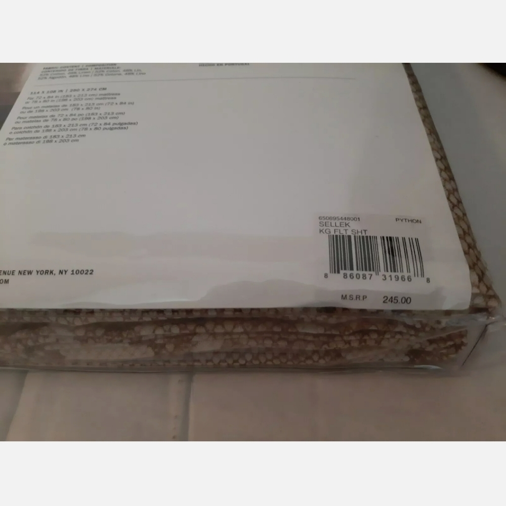 RALPH LAUREN SELLEK King Flat Sheet PYTHON Great Sands Collection MSRP$245 - Picture 7 of 8